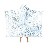 OLEETS Couverture À Capuche Unisexe en Polaire - Pois Bleus Couvertures TV Surdimensionnées, Douces Et Chaudes pour L'Automne Et l'hiver, Idéales pour La Famille, Les Voyages, Le Bureau Et La Ma