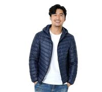 OLEETS Doudoune Homme - Grande Taille Hommes À Capuche Veste Portable Automne Hiver Léger Extérieur Manteau Chaud Occasionnel Jeunes Étudiants Vêtements,Bleu,XL