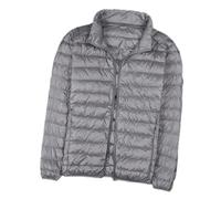 OLEETS Doudoune Homme - Hiver Hommes Vêtements Décontractés Mode Couleur Unie Classique Col Montant Doudoune Extérieure Coupe Tops Streewear, Gris, 4XL