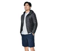 OLEETS Doudoune Homme - Veste Portable À Capuche pour Homme, Grande Taille, Légère, Chaude, pour L'Extérieur, Manteau Décontracté, Vêtements pour Jeunes Étudiants, Noir, 6XL, Automne Hiver