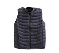 OLEETS Doudoune sans Manche Homme -Hiver Hommes Couleur Unie Manteaux Léger sans Manches Vestes À Glissière Vêtements Chauds Gilet Hauts Grande Taille Extérieur Coupe-Vent,Bleu,5XL