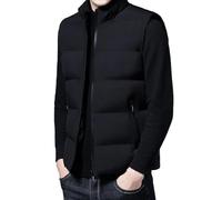 OLEETS Doudoune sans Manche Homme -Hommes Vestes Coton Épais Coupe-Vent Casual Gilet Vêtements Grande Taille Automne Hiver Chaud Tops Manteau Mode Streetwear,Noir,M