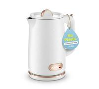 OLEGA Bouilloire électrique 1800 W à chauffage rapide sans BPA en acier inoxydable 304 avec arrêt automatique et protection contre le fonctionnement à sec 1,8 l Blanc