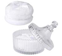 OLegei Boite à Poudre Vide en verre Contenant pour poudre libre avec 2 houppettes lavables et réutilisables pour femme, contenant transparent pour talc outil de maquillage (D10cm)