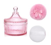 OLegei Boite à Poudre Vide en verre Rose Contenant pour poudre libre, D10cm