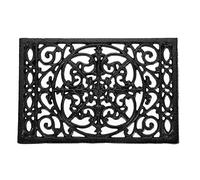 OLegei Dessous de Plat rectangulaire en Fonte Vintage avec Pattes en Caoutchouc protéger Les Plats Chauds Support pour Casserole pour la Cuisine et la Table à Manger (Noir，Style 3)