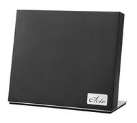 Oleio Porte-couteaux magnétique en bois d'acacia, pied en acier inoxydable (noir) - Peut contenir jusqu'à 6 couteaux magnétiques de qualité supérieure - Rangement des couteaux sans couteau