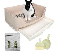 Oleisert Grande litière pour lapin, apprentissage de la propreté pour lapins, bac à litière avec tiroir, litière pour lapin, litière pour adulte, cochon d'Inde, furet, galesaur, lapin et autres