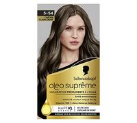 Schwarzkopf - Oleo Suprême - Coloration Permanente à l’Huile - Couleur et Eclat Longue Durée - sans Ammoniaque - Couvre 100% des Cheveux Blancs - HaptIQ Système - Châtain Clair Cendré 5-54