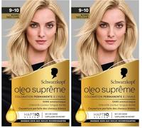 Oleo Suprême - Schwarzkopf - Coloration Permanente à l’Huile - Couleur et Eclat Longue Durée - sans Ammoniaque - Couvre 100% des Cheveux Blancs - HaptIQ Système - Blond Très Clair 9-10 (Lot de 2)