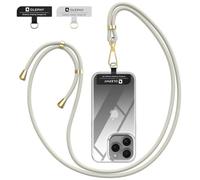 OLEPHY Cordon Universel pour Téléphone Portable avec 2 Patchs, Beige | Tour de Cou Téléphone, Réglable et Amovible, Collier de Longe Compatible avec la Plupart des Coques pour Smartphone,