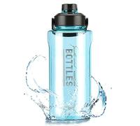 Olerd Bouteille d'eau de 1,8 l avec poignée, large goulot étanche, sans BPA pour vous assurer que vous buvez assez d'eau pour le fitness, la salle de sport et l'extérieur (bleu)