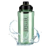 Olerd Bouteille d'eau de 2 l avec poignée, anti-fuite, sans BPA, pour s'assurer que vous buvez assez d'eau tous les jours pour la salle de sport et les sports de plein air (vert)