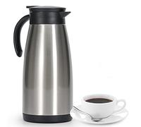 Olerd Carafe thermique à café de 1,5 l, cafetière isotherme en acier inoxydable, thermos sous vide à double paroi, théière de 1,5 l, distributeur d'eau (argenté)