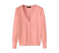 olero Elegante Pull Cardigan léger à col en V pour Femme (Disponible en Grande Taille) Cardigan Donna Taglie Forti Pantalon Elastique Femme Bleu Pantalon Femme Tailleur (Orange, XXXXL)