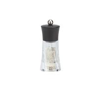 PEUGEOT - Moulin à Sel Humide Oléron 14 cm - Réglage Classique - Mécanisme Zirlion Spécial Sel Humide en Zircone - Innovation Sel Glace - En Bois Labellisé PEFC et Acryl - Coloris Chocolat