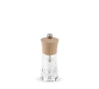 PEUGEOT - Moulin à Sel Sec Oléron 14 cm - Réglage Classique - En Bois Labellisé PEFC et acryl - Fabrication Française - Coloris Naturel Et Transparent