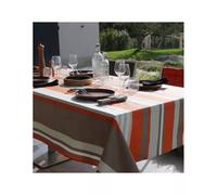 OLERON Nappe 70% coton 30% polyester enduit 150X150 Burnt orange SUD ETOFFE
