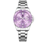 OLEVS Montre à quartz pour femme avec bracelet en acier et date | Le cadran apporte de la couleur aux vêtements sobres, bracelet en acier et affichage de la date pour le travail