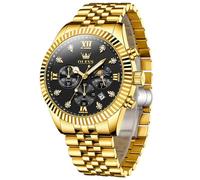 OLEVS Montre-bracelet en acier inoxydable pour homme - Étanche - Moderne - Grande montre pour homme - Avec date - Analogique - Chiffres lumineux - Avec bracelet en métal - Cadeau pour homme, Cadran