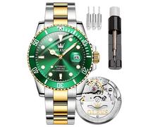 OLEVS Montre Homme avec Grand Cadran et Fonction Date, Imperméable, Mécanique, en Acier Inoxydable, Complètement Automatique, Montre Mécanique, Moderne