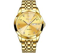 OLEVS Montre Homme Quartz Index Diamants Acier Inoxydable Étanche Lumineuse Date Cadeau Luxe