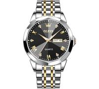 OLEVS Montre Homme Quartz Index Diamants Acier Inoxydable Étanche Lumineuse Date Cadeau Luxe