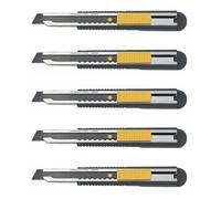 Olfa Lot De 5 Cutters Fwp-1 Lame De 12,5 Mm Acier Inox Gainé Noir