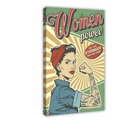 OLFCESPP Poster vintage « Woman Power You Are Stronger Than You Think » - Décoration pour chambre à coucher, bureau, chambre - Cadeau - 60 x 90 cm