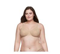 Olga Women's Sheer Leaves Minimizer Bra, French Toast, 36DD