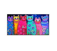 OLGKJ Abstrait Coloré Chats Toile Tableau Art Affiches Et Modernes Animaux Toile Tableau Peintures Murale Art Nordique Art Tableaux pour Enfants Chambre sans Cadre