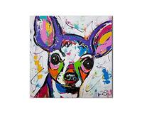 OLGKJ Moderne Abstrait Animal Toile Tableau Art Chihuahua Chien Pop Art Murale Tableaux pour Salon Decoration à La Maison Peinture sans Cadre