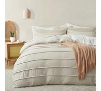 Oli Anderson Housse de Couette plissée (Beige, lit Double/Grand lit (228,6 x 228,6 cm)