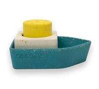 Oli & Carol - Bateau Jouet Caoutchouc recyclé Jaune - Jouet de Bain - Cadeau pour bébé 0 3 6 Mois, 1 an - 3 Figurines empilables