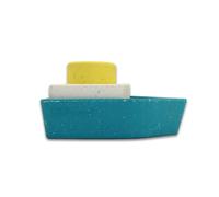 Oli & Carol – Bateau jouet caoutchouc recyclé jaune – 3 figurines empilables – Bébé 0/3/6m, 1a