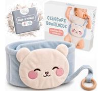 Oli-Melo Bouillotte Bébé Anti Colique - Chaud & Froid - Soulage Ballonnements - Pack d'Argile certifié CE naturel - Anneau de Dentition Inclus Ceinture Doudou en Peluche, Nourrisson et Nouveau-né
