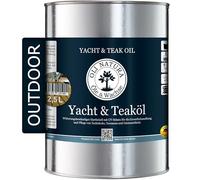 OLI-NATURA Huile de bois Yacht & Teck - Huiles pour l'intérieur et l'extérieur - Avec protection UV, intempéries et grisaillement - 2,5 litres, Teck