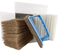 OLI-NATURA Padset avec support à main et 20 pads - Set complet pour l’application professionnelle d’huile sur bois - Pads de massage et polissage