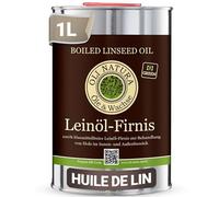 OLI-NATURA Vernis à l'huile de lin pour le bois - 1L, incolore/naturel - Pour l'intérieur & l'extérieur - Protection biologique du bois - Certifié apte au contact alimentaire