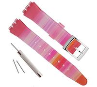 OliBoPo Bracelet de montre de rechange en silicone étanche pour Swatch 17 mm, 19 mm, 20 mm, 17 mm