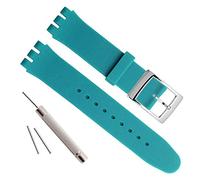 OliBoPo Bracelet de montre en cuir vachette à grain d'alligator avec boucle en acier inoxydable pour Swatch, 20 mm