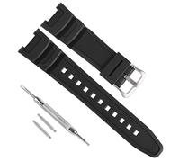 OliBoPo Bracelet de rechange étanche en résine naturelle pour Casio Sport SGW-100 Boucle argentée / noire.