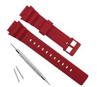 OliBoPo Bracelet de rechange étanche en résine naturelle pour montre Casio MRW-200H (Rouge), 14mm, Simple et facile