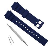 OliBoPo Casio MRW-200H Bracelet de rechange étanche en résine naturelle, bleu marine, 8.3 cm + 13 cm, retro