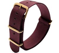 OliBoPo Nato Style Bracelet de montre en nylon balistique imperméable, rouge bordeaux, 18 mm, Bracelet