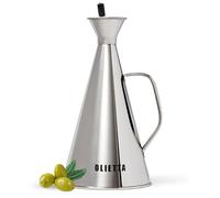 Olietta Bouteille à Huile d’Olive avec Bec Verseur Anti-Gouttes en Acier Inoxydable 1000 ML 1 Litre - Huilier idéal pour Verser l’Huile - Distributeur étanche, Facile à Nettoyer