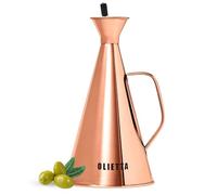 Olietta Bouteille à Huile d’Olive avec Bec Verseur Anti-Gouttes en Cuivre Acier Inoxydable 250 ML 0,25 Litre - Huilier idéal pour Verser l’Huile - Distributeur étanche, Facile à Nettoyer