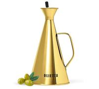 Olietta Bouteille à Huile d’Olive avec Bec Verseur Anti-Gouttes en Or Acier Inoxydable 250 ML 0,25 Litre - Huilier idéal pour Verser l’Huile - Distributeur étanche, Facile à Nettoyer
