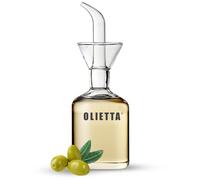 Olietta Bouteille Huile Olive bec Verseur Huilier en Verre pour Huile d'olive et Vinaigre de 125 ML - Anti-Goutte et Anti-fuites - Idéale pour Verser des Liquides - Facile à Nettoyer