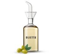 Olietta Bouteille Huile Olive bec Verseur Huilier en Verre pour Huile d'olive et Vinaigre de 250 ML - Anti-Goutte et Anti-fuites - Idéale pour Verser des Liquides - Facile à Nettoyer